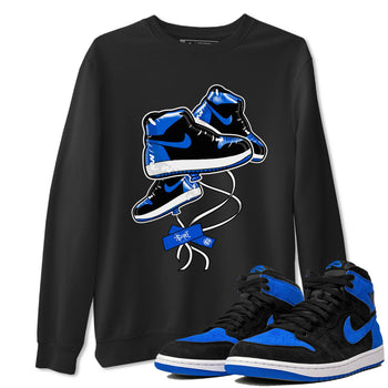 AJ1 Royal Reimagined shirt to match jordans Sneaker Balloon sneaker tees Air Jordan 1 Royal Reimagined SNRT Sneaker Tees Sneaker Matching Clothing Brand Unisex Sneaker Tee Black 1 T-Shirt