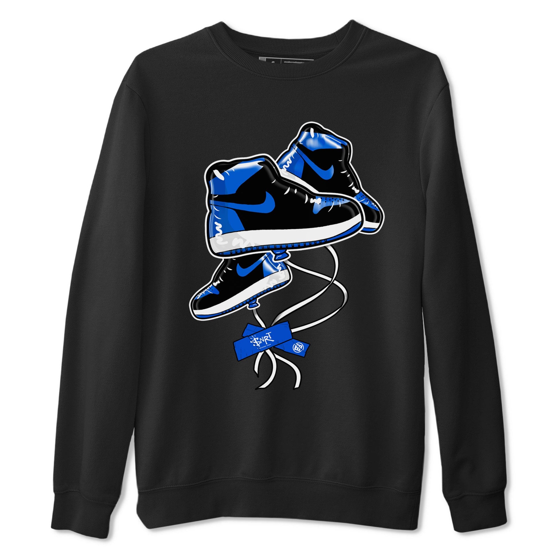 AJ1 Royal Reimagined shirt to match jordans Sneaker Balloon sneaker tees Air Jordan 1 Royal Reimagined SNRT Sneaker Tees Sneaker Matching Clothing Brand Unisex Sneaker Tee Black 2 T-Shirt