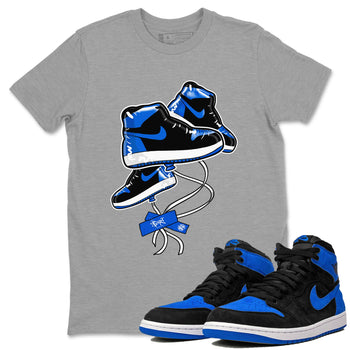 AJ1 Royal Reimagined shirt to match jordans Sneaker Balloon sneaker tees Air Jordan 1 Royal Reimagined SNRT Sneaker Tees Sneaker Matching Clothing Brand Unisex Sneaker Tee Heather Grey 1 T-Shirt