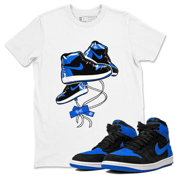AJ1 Royal Reimagined shirt to match jordans Sneaker Balloon sneaker tees Air Jordan 1 Royal Reimagined SNRT Sneaker Tees Sneaker Matching Clothing Brand Unisex Sneaker Tee White 1 T-Shirt