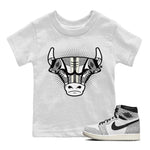 Jordan 1 White Cement Sneaker Match Tees Sneaker Bull Head Sneaker Tees Jordan 1 White Cement Sneaker Release Tees Kids Shirts