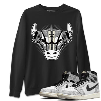 Jordan 1 White Cement Sneaker Match Tees Sneaker Bull Head Sneaker Tees Jordan 1 White Cement Sneaker Release Tees Unisex Shirts