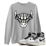 Jordan 1 White Cement Sneaker Match Tees Sneaker Bull Head Sneaker Tees Jordan 1 White Cement Sneaker Release Tees Unisex Shirts