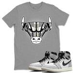 Jordan 1 White Cement Sneaker Match Tees Sneaker Bull Head Sneaker Tees Jordan 1 White Cement Sneaker Release Tees Unisex Shirts