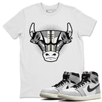 Jordan 1 White Cement Sneaker Match Tees Sneaker Bull Head Sneaker Tees Jordan 1 White Cement Sneaker Release Tees Unisex Shirts