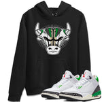 Air Jordan 3 Lucky Green Sneaker Match Tees Sneaker Bull Head Sneaker Tees Jordan 3 Retro Lucky Green Sneaker Release Tees Unisex Shirts Black 1