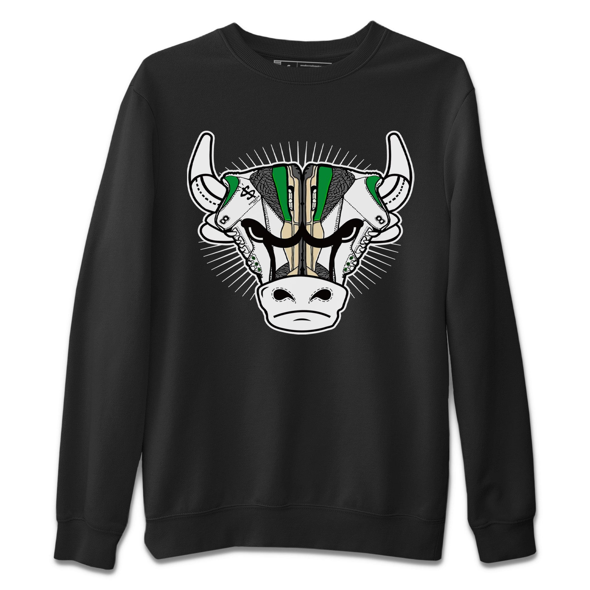 Air Jordan 3 Lucky Green Sneaker Match Tees Sneaker Bull Head Sneaker Tees Jordan 3 Retro Lucky Green Sneaker Release Tees Unisex Shirts Black 2