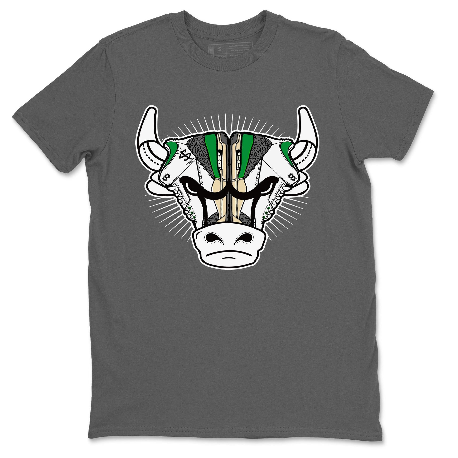 Air Jordan 3 Lucky Green Sneaker Match Tees Sneaker Bull Head Sneaker Tees Jordan 3 Retro Lucky Green Sneaker Release Tees Unisex Shirts Cool Grey 2