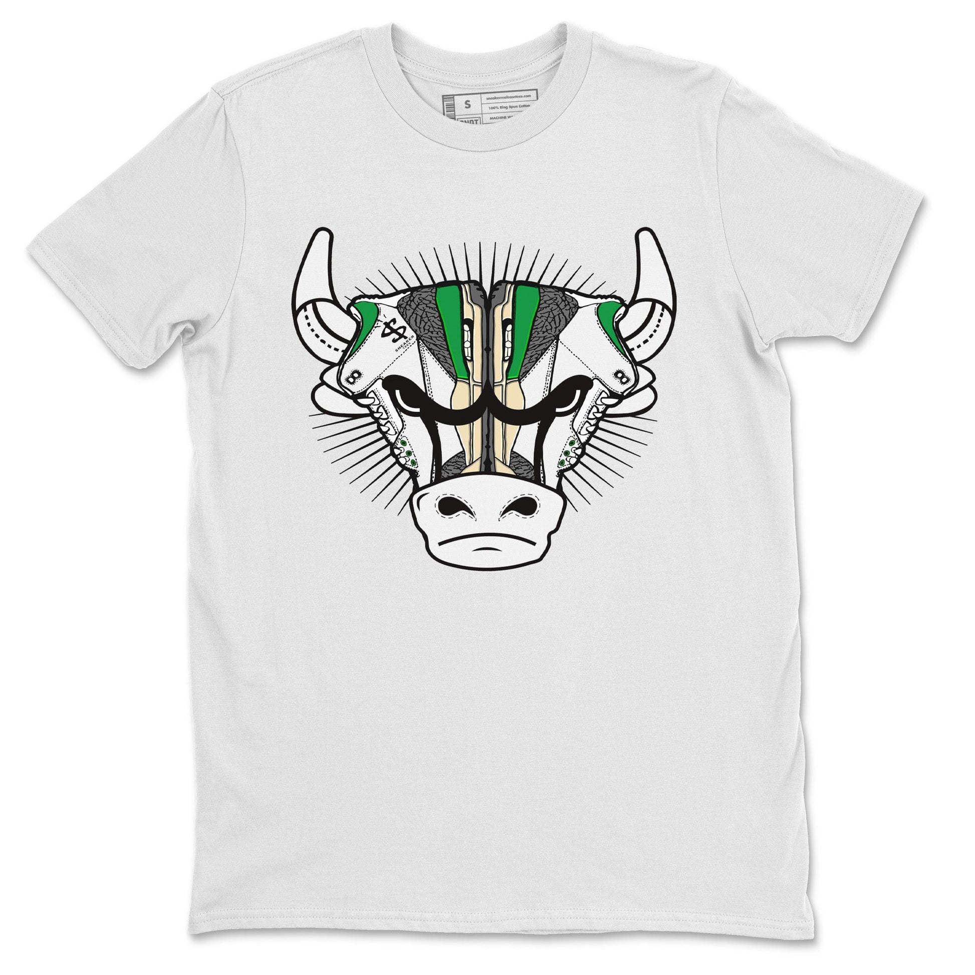 Air Jordan 3 Lucky Green Sneaker Match Tees Sneaker Bull Head Sneaker Tees Jordan 3 Retro Lucky Green Sneaker Release Tees Unisex Shirts White 2