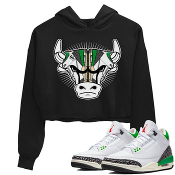 Air Jordan 3 Lucky Green Sneaker Match Tees Sneaker Bull Head Sneaker Tees Jordan 3 Retro Lucky Green Sneaker Release Tees Women's Shirts Black 1