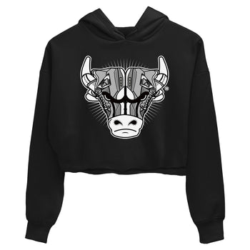 Air Jordan 4 Retro Frozen Moments shirt to match jordans Sneaker Bull Head sneaker tees Air Jordan 4 Light Iron Ore SNRT Sneaker Release Tees Black 2 Crop T-Shirt