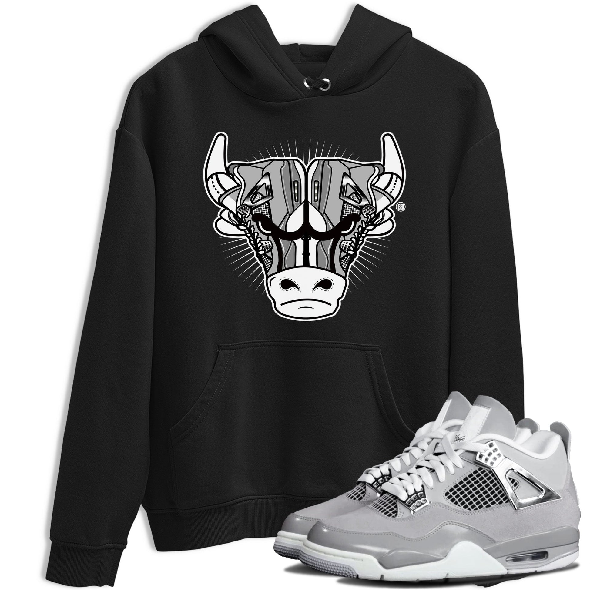 Air Jordan 4 Retro Frozen Moments shirt to match jordans Sneaker Bull Head sneaker tees Air Jordan 4 Light Iron Ore SNRT Sneaker Release Tees Unisex Black 1 T-Shirt