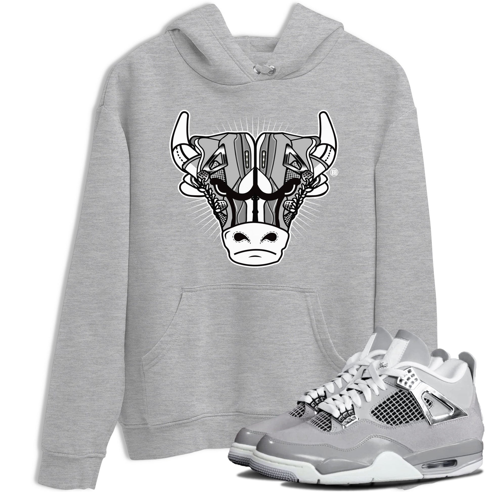 Air Jordan 4 Retro Frozen Moments shirt to match jordans Sneaker Bull Head sneaker tees Air Jordan 4 Light Iron Ore SNRT Sneaker Release Tees Unisex Heather Grey 1 T-Shirt