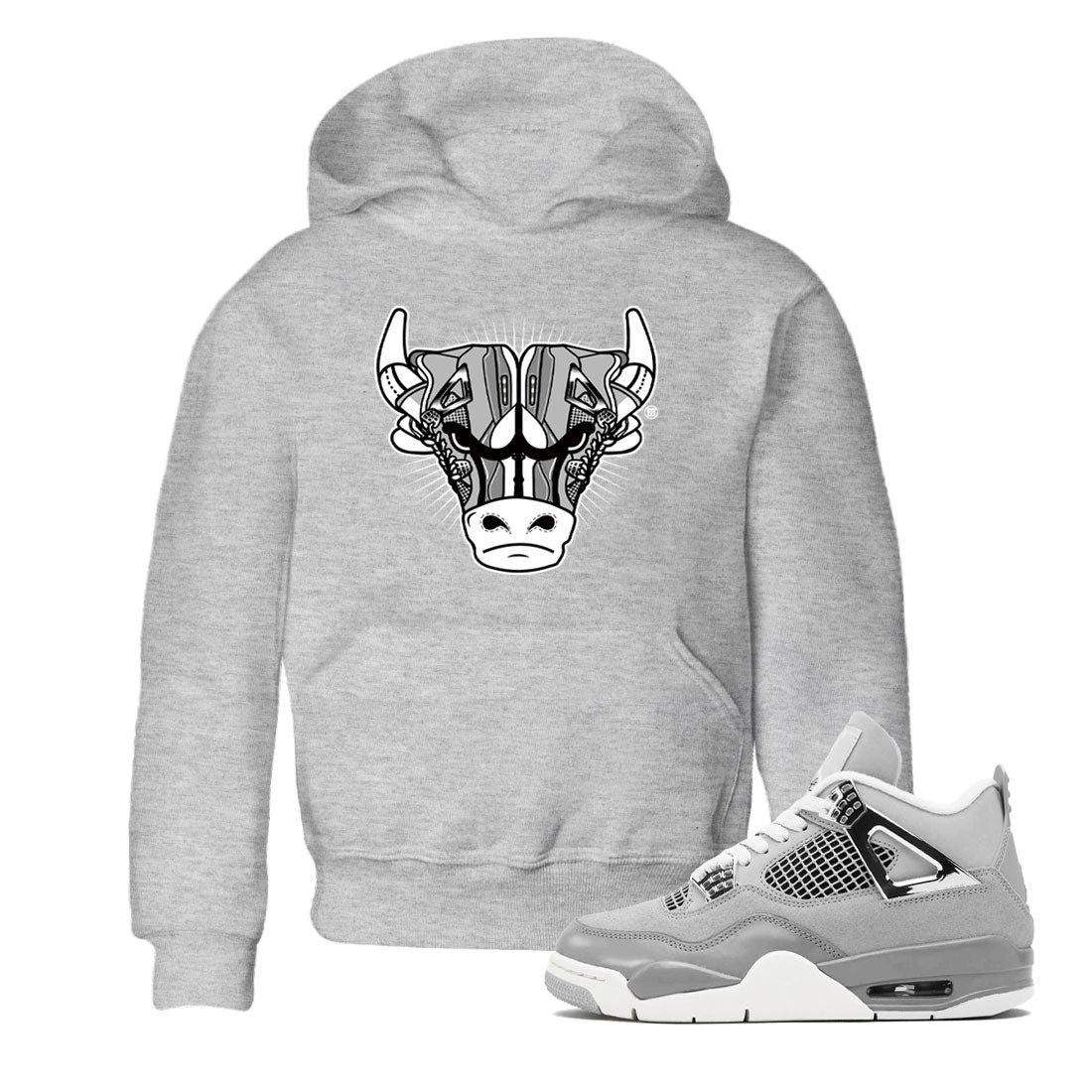Air Jordan 4 Retro Frozen Moments shirt to match jordans Sneaker Bull Head sneaker tees Air Jordan 4 Light Iron Ore SNRT Sneaker Release Tees Baby Toddler Heather Grey 1 T-Shirt