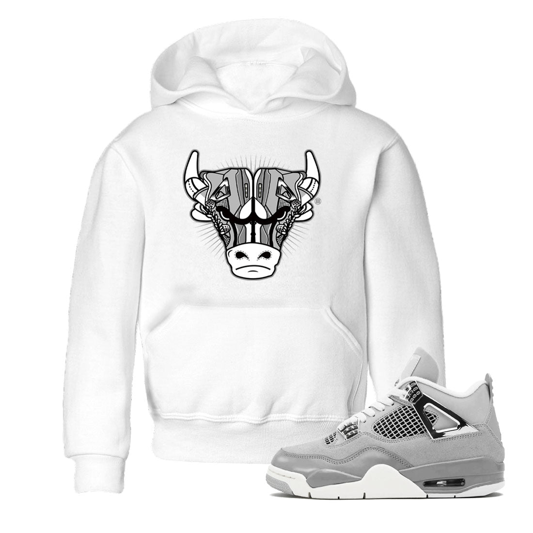 Air Jordan 4 Retro Frozen Moments shirt to match jordans Sneaker Bull Head sneaker tees Air Jordan 4 Light Iron Ore SNRT Sneaker Release Tees Baby Toddler White 1 T-Shirt