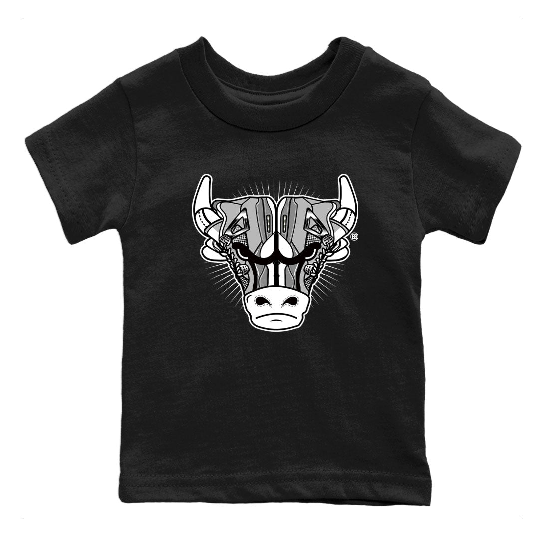 Air Jordan 4 Retro Frozen Moments shirt to match jordans Sneaker Bull Head sneaker tees Air Jordan 4 Light Iron Ore SNRT Sneaker Release Tees Baby Toddler Black 2 T-Shirt