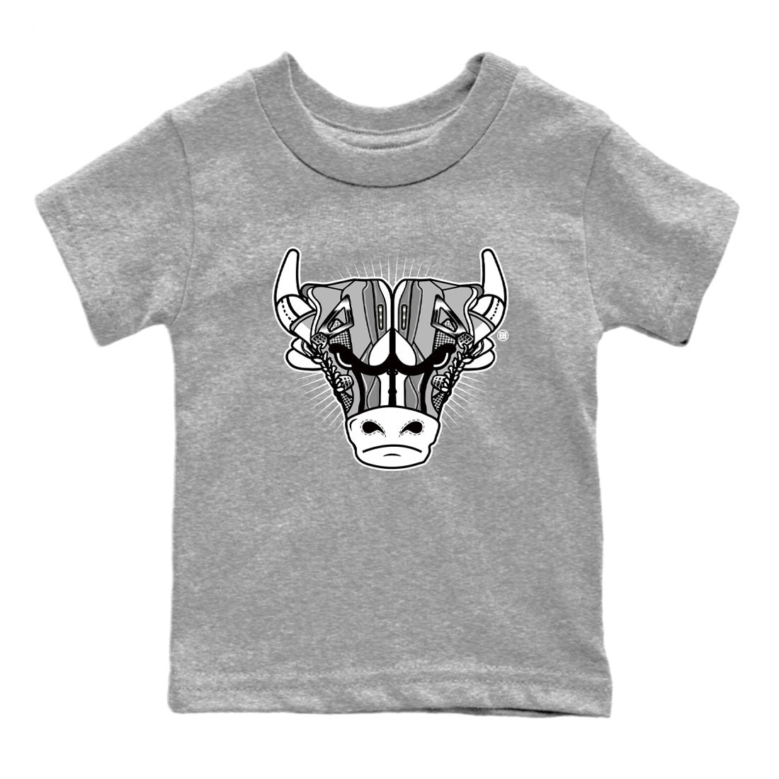 Air Jordan 4 Retro Frozen Moments shirt to match jordans Sneaker Bull Head sneaker tees Air Jordan 4 Light Iron Ore SNRT Sneaker Release Tees Baby Toddler Heather Grey 2 T-Shirt