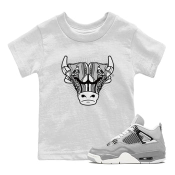 Air Jordan 4 Retro Frozen Moments shirt to match jordans Sneaker Bull Head sneaker tees Air Jordan 4 Light Iron Ore SNRT Sneaker Release Tees Baby Toddler White 1 T-Shirt