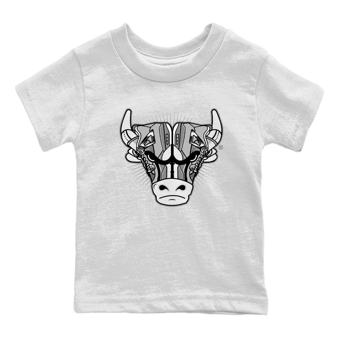 Air Jordan 4 Retro Frozen Moments shirt to match jordans Sneaker Bull Head sneaker tees Air Jordan 4 Light Iron Ore SNRT Sneaker Release Tees Baby Toddler White 2 T-Shirt