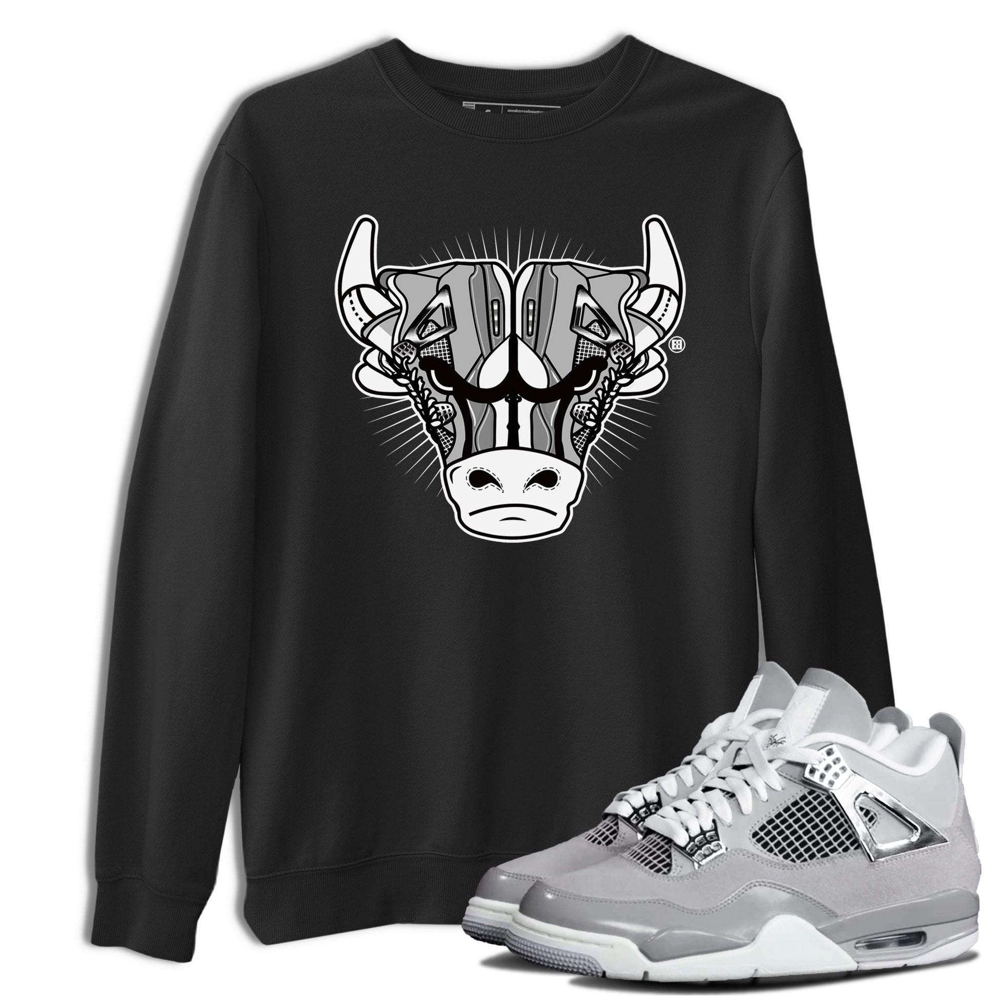 Air Jordan 4 Retro Frozen Moments shirt to match jordans Sneaker Bull Head sneaker tees Air Jordan 4 Light Iron Ore SNRT Sneaker Release Tees Unisex Black 1 T-Shirt