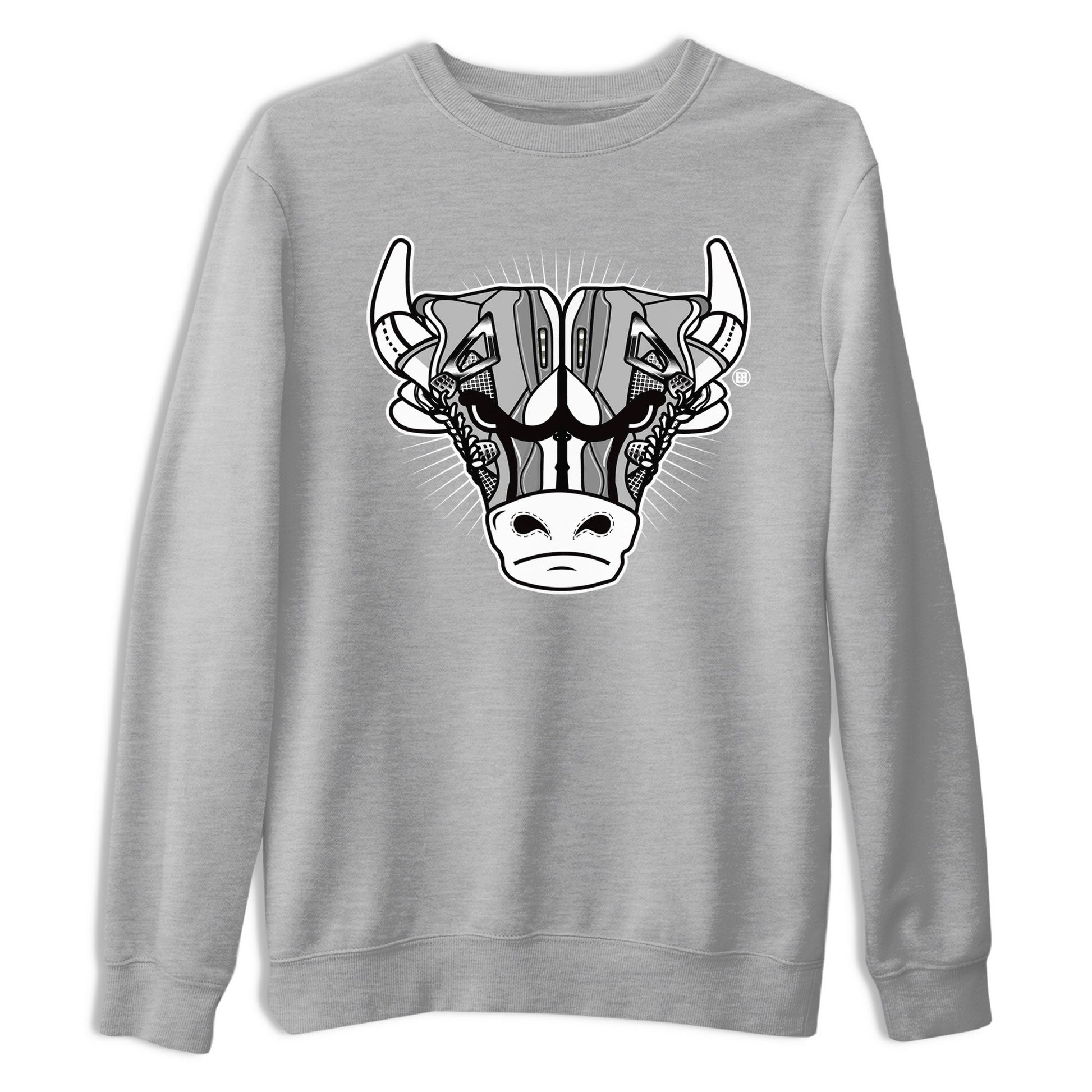 Air Jordan 4 Retro Frozen Moments shirt to match jordans Sneaker Bull Head sneaker tees Air Jordan 4 Light Iron Ore SNRT Sneaker Release Tees Unisex Heather Grey 2 T-Shirt