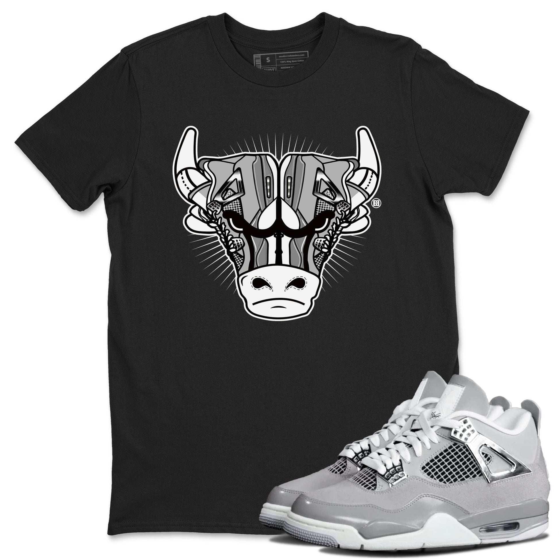 Air Jordan 4 Retro Frozen Moments shirt to match jordans Sneaker Bull Head sneaker tees Air Jordan 4 Light Iron Ore SNRT Sneaker Release Tees Unisex Black 1 T-Shirt