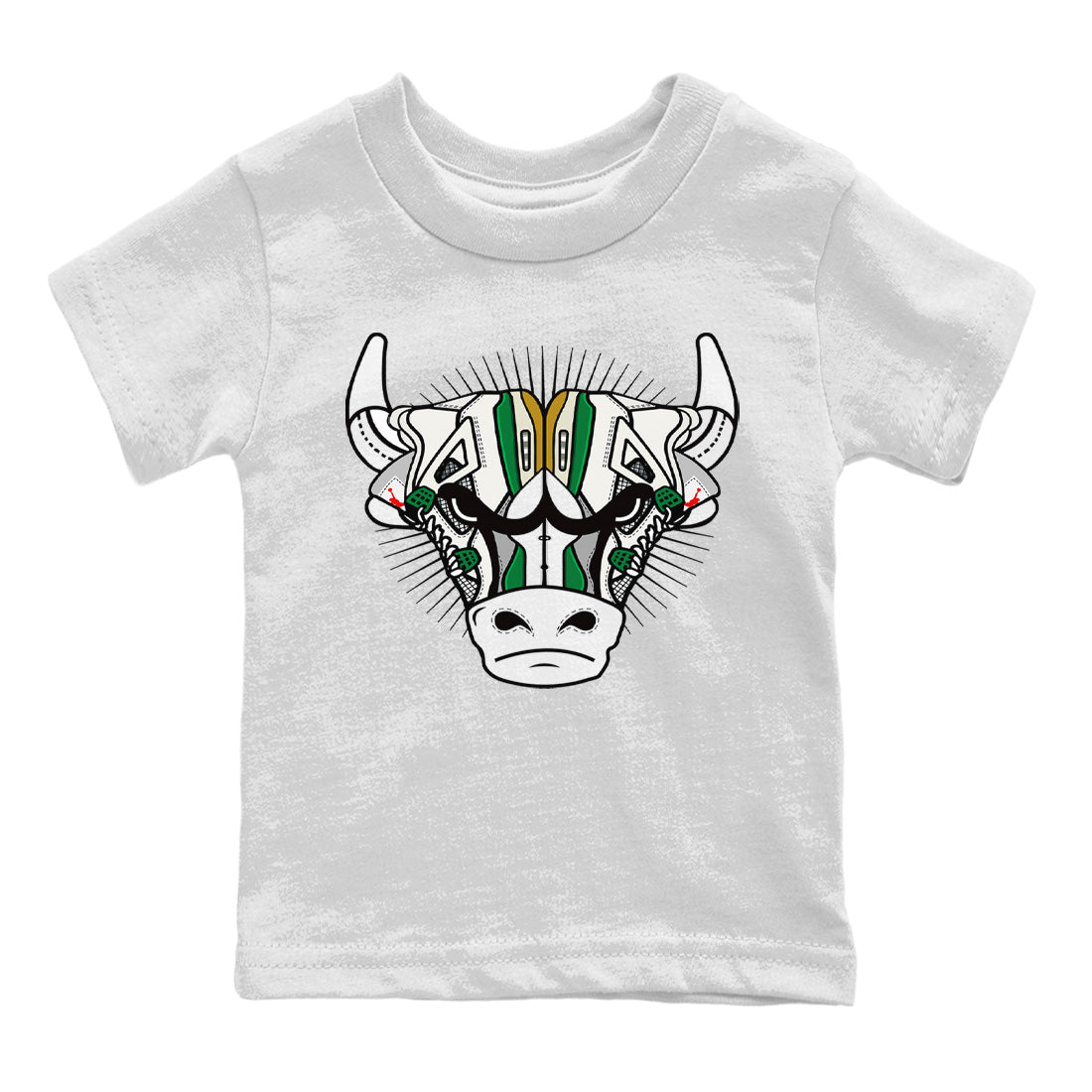 Air Jordan 4 Pine Green Sneaker Match Tees Sneaker Bull Head Sneaker Tees Nike SB Air Jordan 4 Pine Green Sneaker Release Tees Kids Shirts White 2