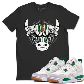 Air Jordan 4 Pine Green Sneaker Match Tees Sneaker Bull Head Sneaker Tees Nike SB Air Jordan 4 Pine Green Sneaker Release Tees Unisex Shirts Black 1