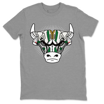 Jordan 4 Pine Green SB Sneaker Match Tees Sneaker Bull Head Sneaker Tees Nike SB Air Jordan 4 Pine Green Sneaker Tees Sneaker Release Shirts Unisex Shirts Heather Grey 2