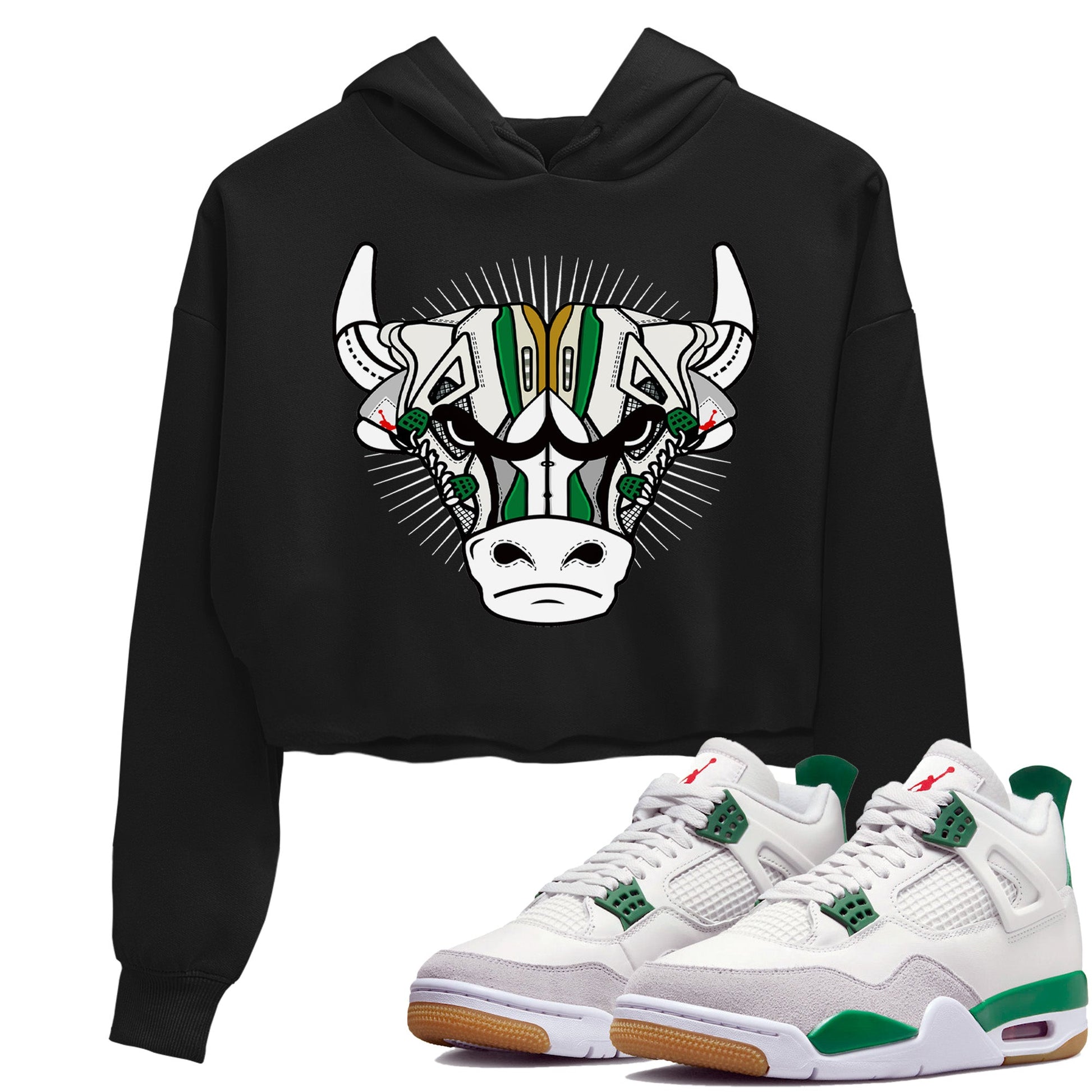 Air Jordan 4 Pine Green Sneaker Match Tees Sneaker Bull Head Sneaker Tees Nike SB Air Jordan 4 Pine Green Sneaker Release Tees Women's Shirts Black 1