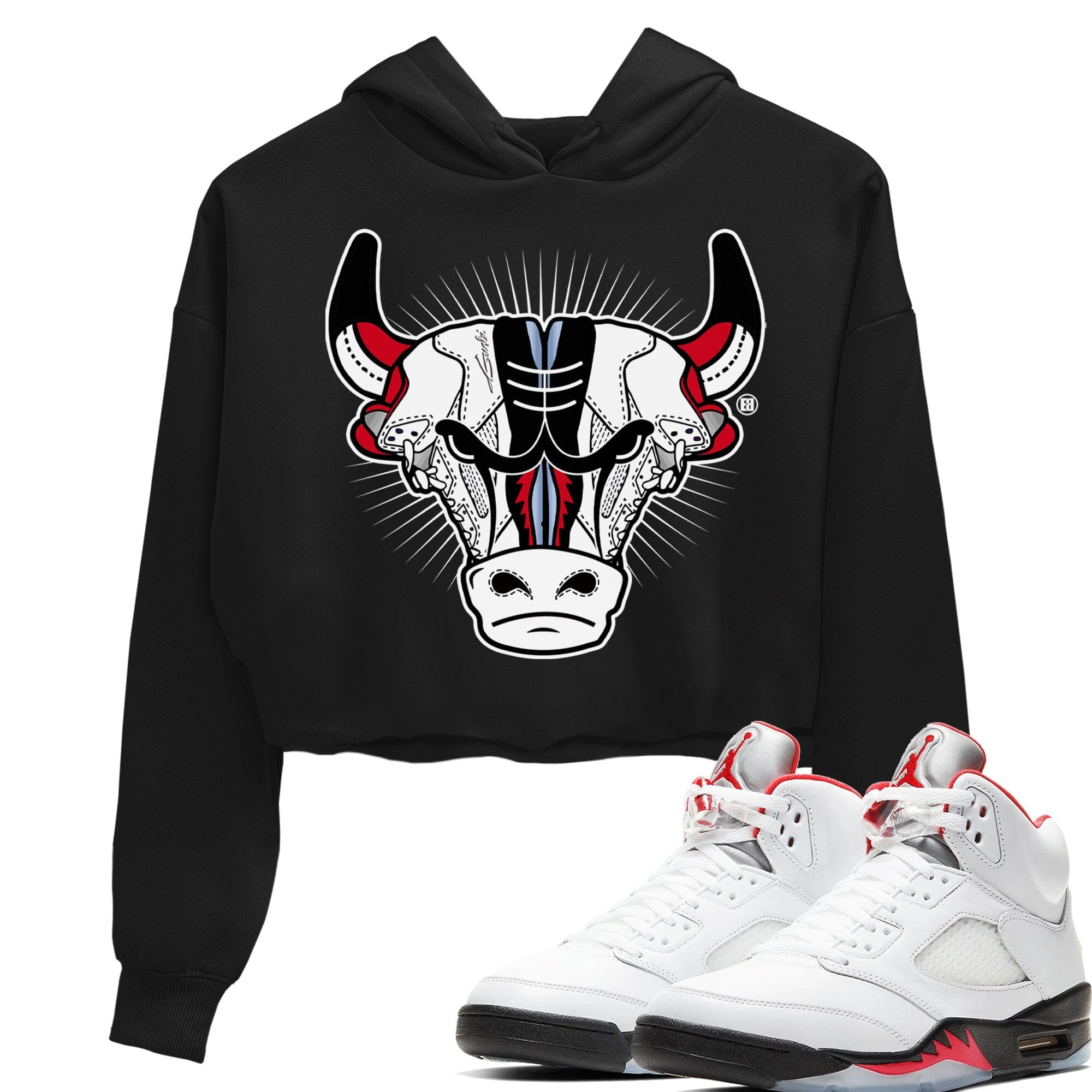 Jordan 5 Fire Red Sneaker Match Tees Sneaker Bull Head Sneaker Tees Jordan 5 Fire Red Sneaker Release Tees Women's Shirts