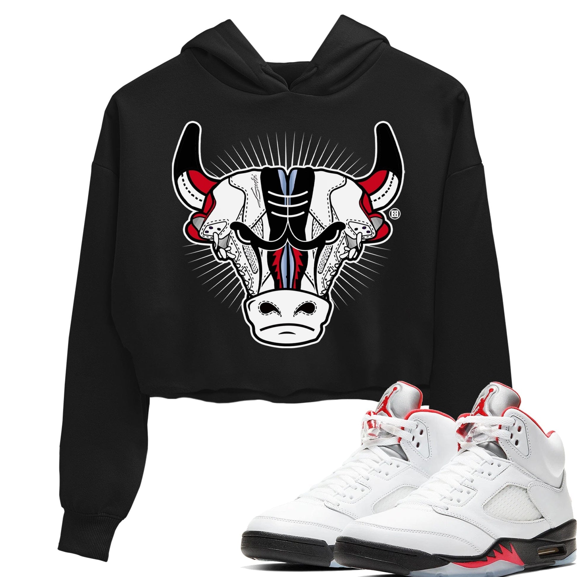 Jordan 5 Fire Red Sneaker Match Tees Sneaker Bull Head Sneaker Tees Jordan 5 Fire Red Sneaker Release Tees Women's Shirts
