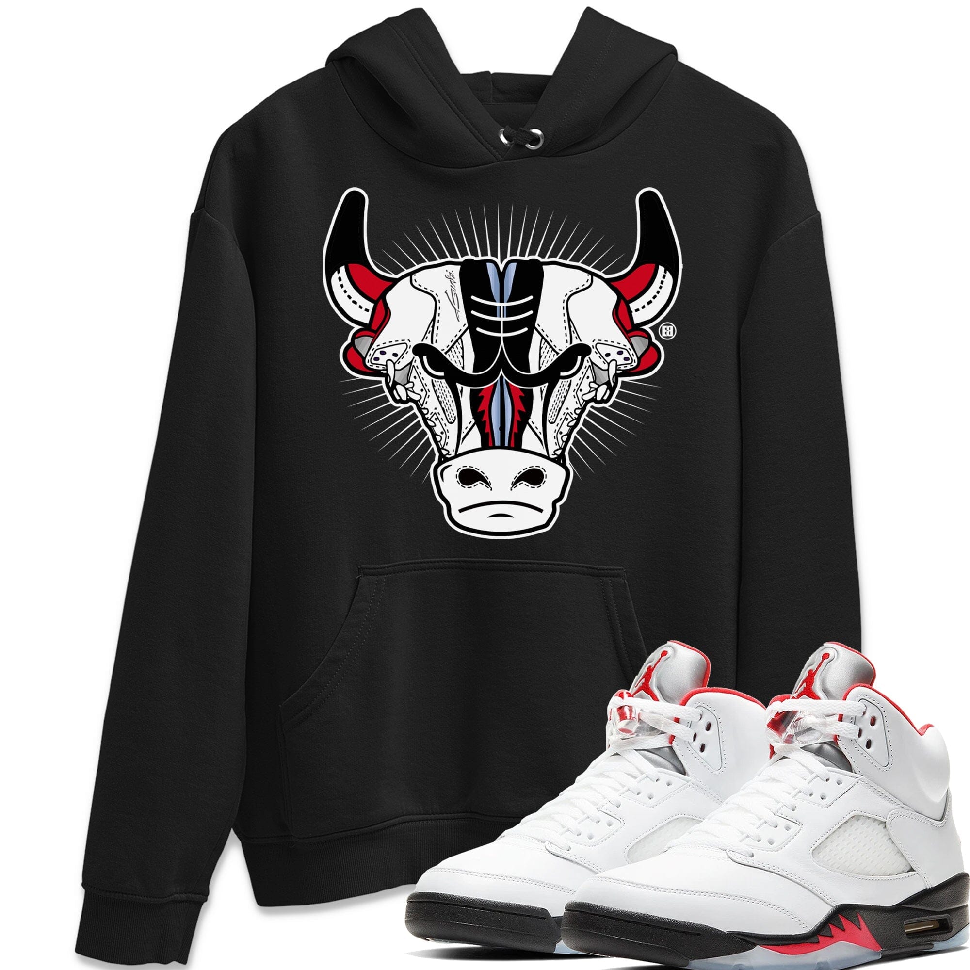 Jordan 5 Fire Red Sneaker Match Tees Sneaker Bull Head Sneaker Tees Jordan 5 Fire Red Sneaker Release Tees Unisex Shirts