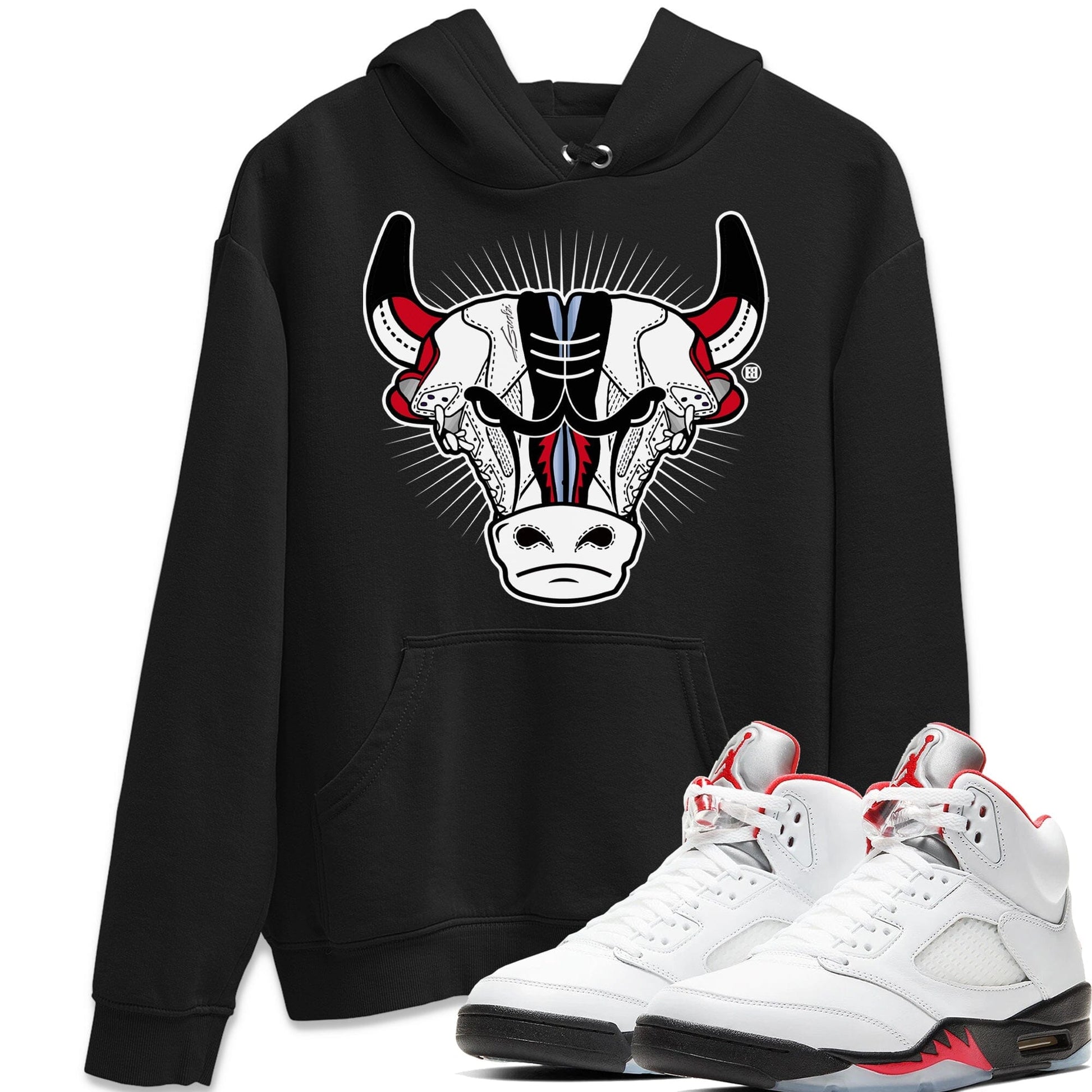 Jordan 5 Fire Red Sneaker Match Tees Sneaker Bull Head Sneaker Tees Jordan 5 Fire Red Sneaker Release Tees Unisex Shirts