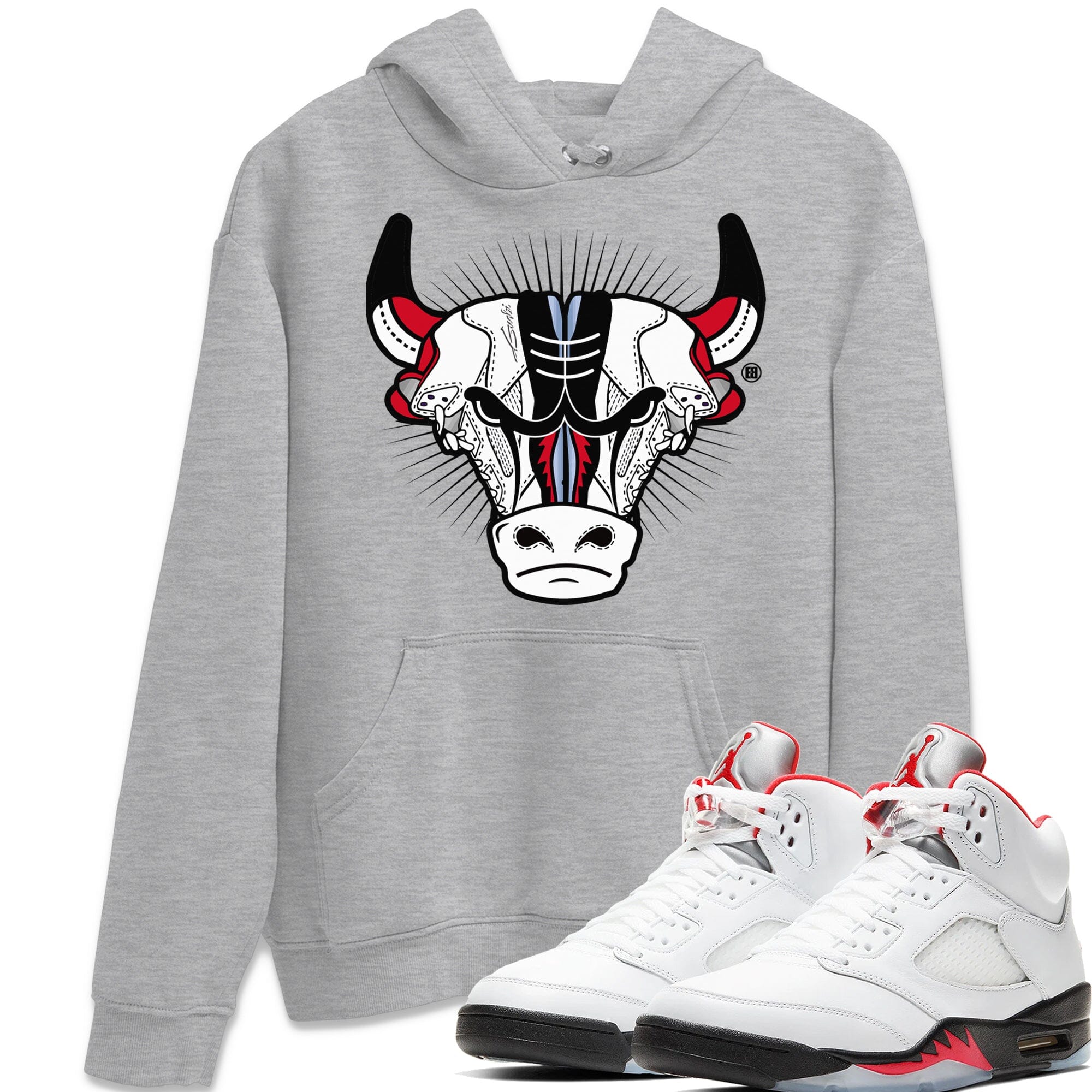 Jordan 5 Fire Red Sneaker Match Tees Sneaker Bull Head Sneaker Tees Jordan 5 Fire Red Sneaker Release Tees Unisex Shirts