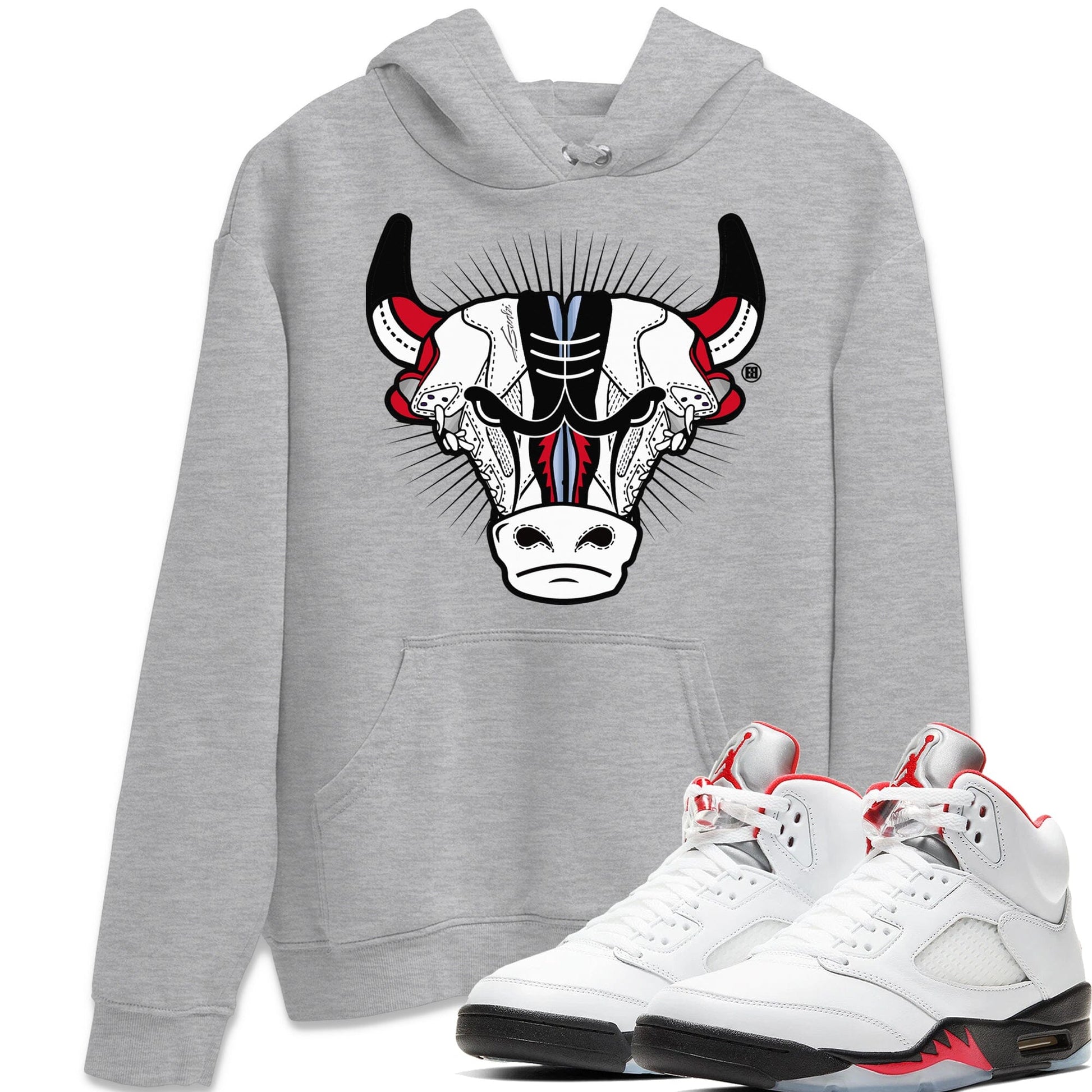 Jordan 5 Fire Red Sneaker Match Tees Sneaker Bull Head Sneaker Tees Jordan 5 Fire Red Sneaker Release Tees Unisex Shirts