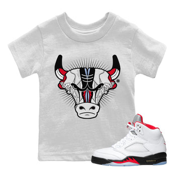 Jordan 5 Fire Red Sneaker Match Tees Sneaker Bull Head Sneaker Tees Jordan 5 Fire Red Sneaker Release Tees Kids Shirts