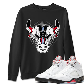 Jordan 5 Fire Red Sneaker Match Tees Sneaker Bull Head Sneaker Tees Jordan 5 Fire Red Sneaker Release Tees Unisex Shirts