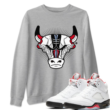 Jordan 5 Fire Red Sneaker Match Tees Sneaker Bull Head Sneaker Tees Jordan 5 Fire Red Sneaker Release Tees Unisex Shirts