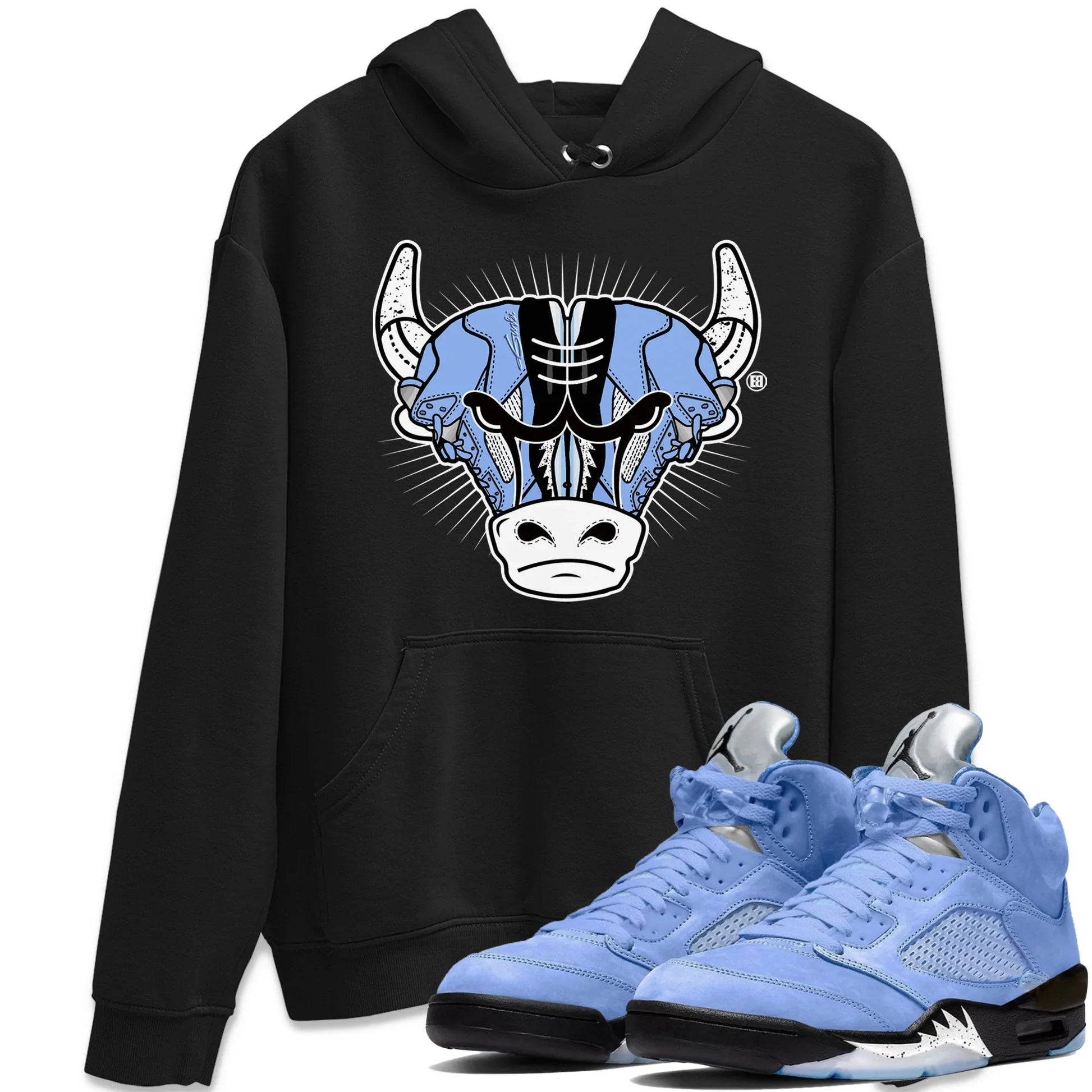 Jordan 5 UNC Sneaker Match Tees Sneaker Bull Head Sneaker Tees Jordan 5 UNC SNRT Sneaker Tees Unisex Shirts