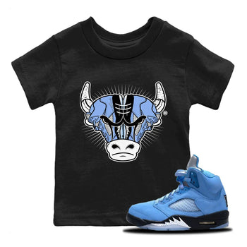 Jordan 5 UNC Sneaker Match Tees Sneaker Bull Head Sneaker Tees Jordan 5 UNC Sneaker Release Tees Kids Shirts