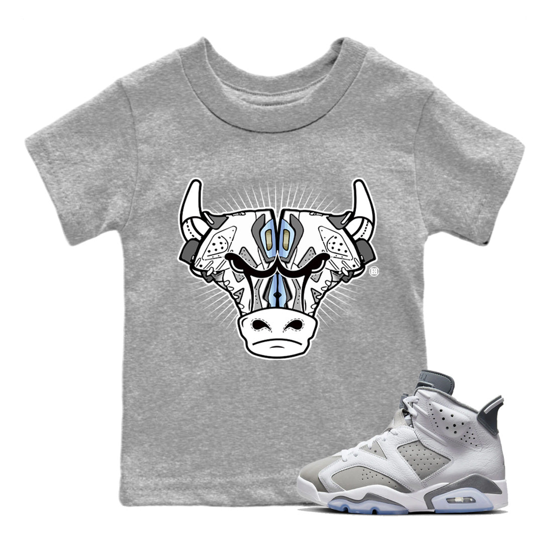 Jordan 6 Cool Grey Sneaker Match Tees Sneaker Bull Head Sneaker Tees Jordan 6 Cool Grey Sneaker Release Tees Kids Shirts