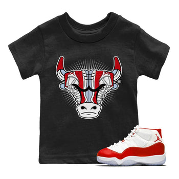 Jordan 11 Cherry Sneaker Match Tees Sneaker Bull Head Sneaker Tees Jordan 11 Cherry Sneaker Release Tees Kids Shirts