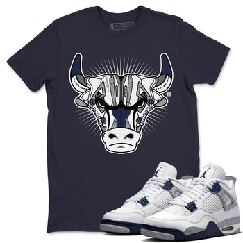 Jordan 4 Midnight Navy Sneaker Match Tees Sneaker Bull Head Sneaker Tees Jordan 4 Midnight Navy Sneaker Release Tees Unisex Shirts