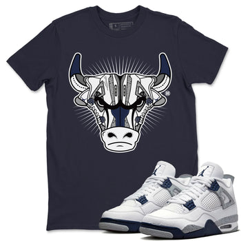 Jordan 4 Midnight Navy Sneaker Match Tees Sneaker Bull Head Sneaker Tees Jordan 4 Midnight Navy Sneaker Release Tees Unisex Shirts