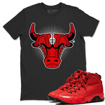 Jordan 9 Chile Red Sneaker Match Tees Sneaker Bull Head Sneaker Tees Jordan 9 Chile Red Sneaker Release Tees Unisex Shirts