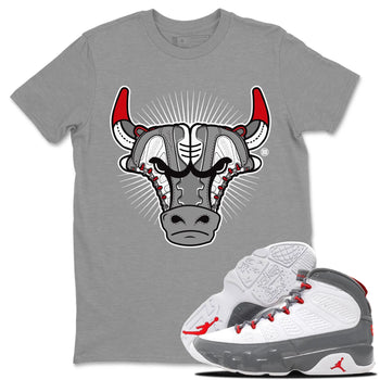 Jordan 9 Fire Red Sneaker Match Tees Sneaker Bull Head Sneaker Tees Jordan 9 Fire Red Sneaker Release Tees Unisex Shirts