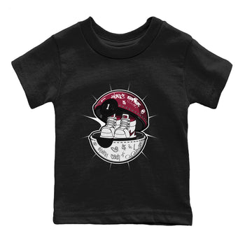 1s Metallic Burgundy shirt to match jordans Sneaker Capsule sneaker tees AJ1 Metallic Burgundy SNRT Sneaker Release Tees Baby Toddler Black 2 T-Shirt