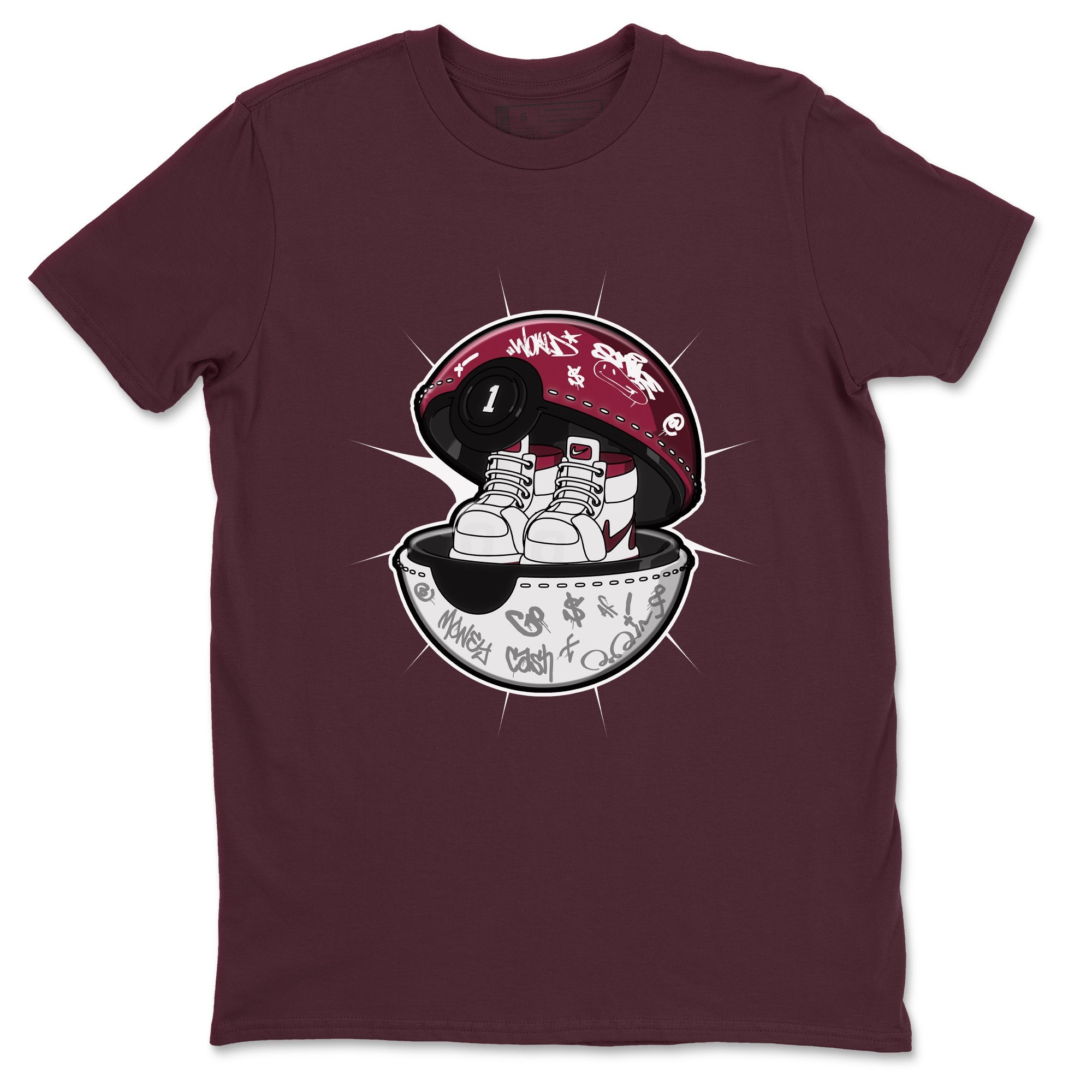 1s Metallic Burgundy shirt to match jordans Sneaker Capsule sneaker tees AJ1 Metallic Burgundy SNRT Sneaker Release Tees Unisex Maroon 2 T-Shirt