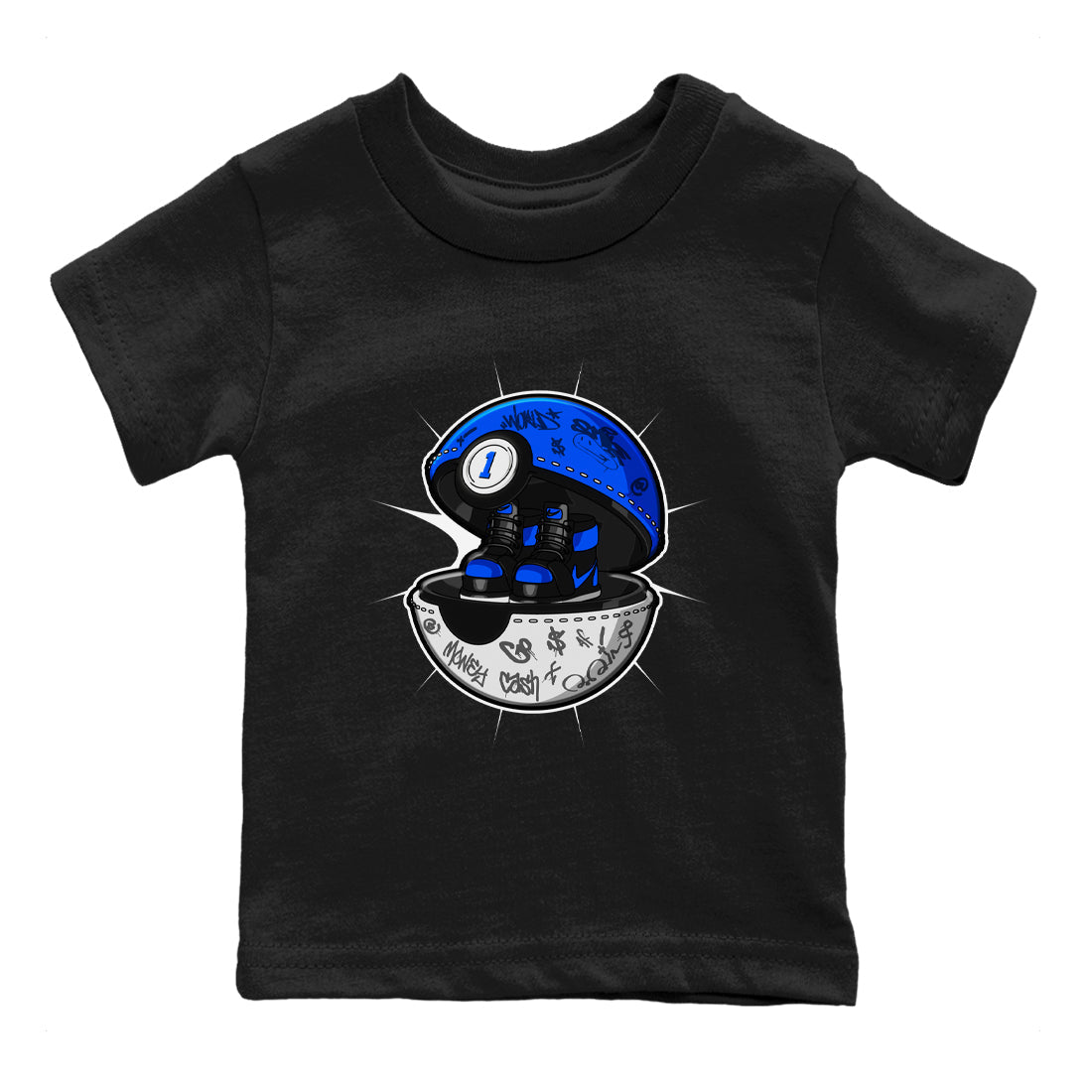 Air Jordan 1 Royal Reimagined shirt to match jordans Sneaker Capsule sneaker tees AJ1 Royal Reimagined SNRT Sneaker Release Tees Baby Toddler Black 2 T-Shirt